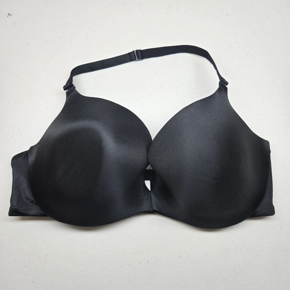 Cacique Women Bra‎ 42DD Black T Shirt Underwire Strap Adjustable